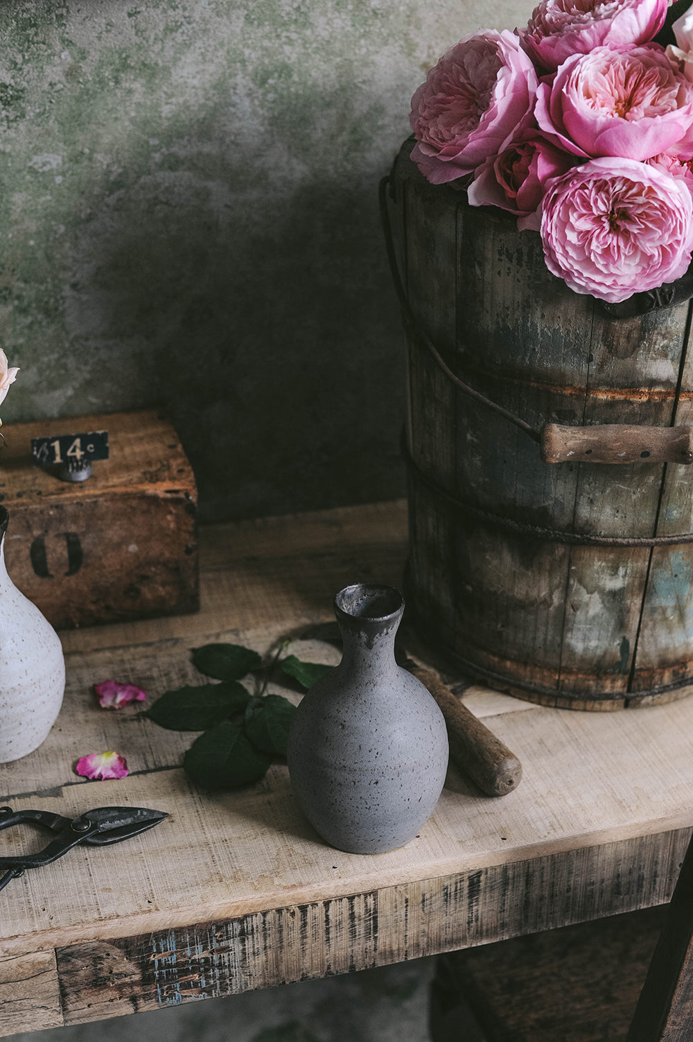 Handmade Brown Stoneware Bud Vase - Small Ceramic Flower Vase for Home Decor, Wedding Centerpieces & Tabletop Arrangements