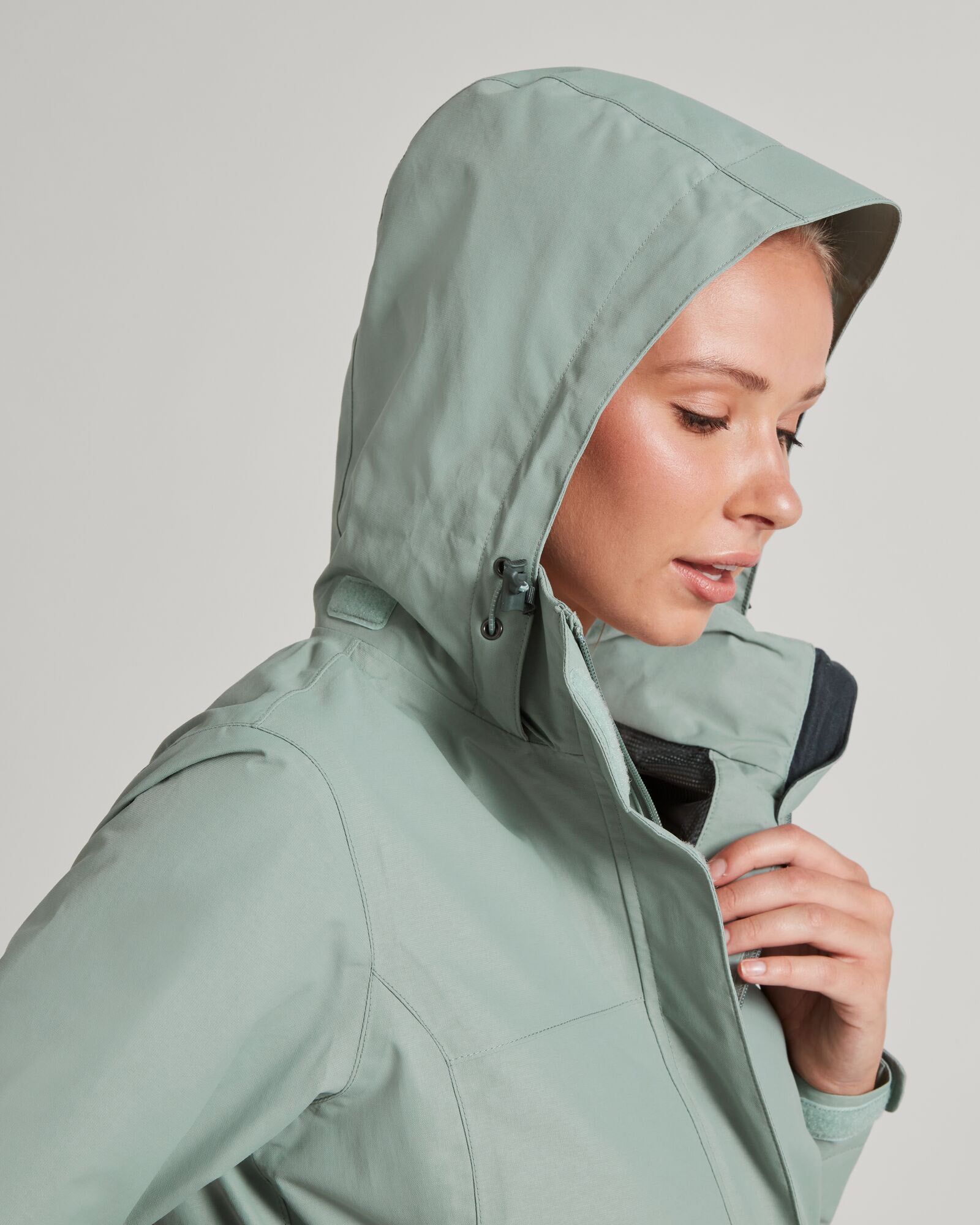 Women's Andulo 2-Layer Waterproof Rain Jacket - Lightweight Windproof Outdoor Coat for Hiking, Camping & Travel | Gum Tree Color