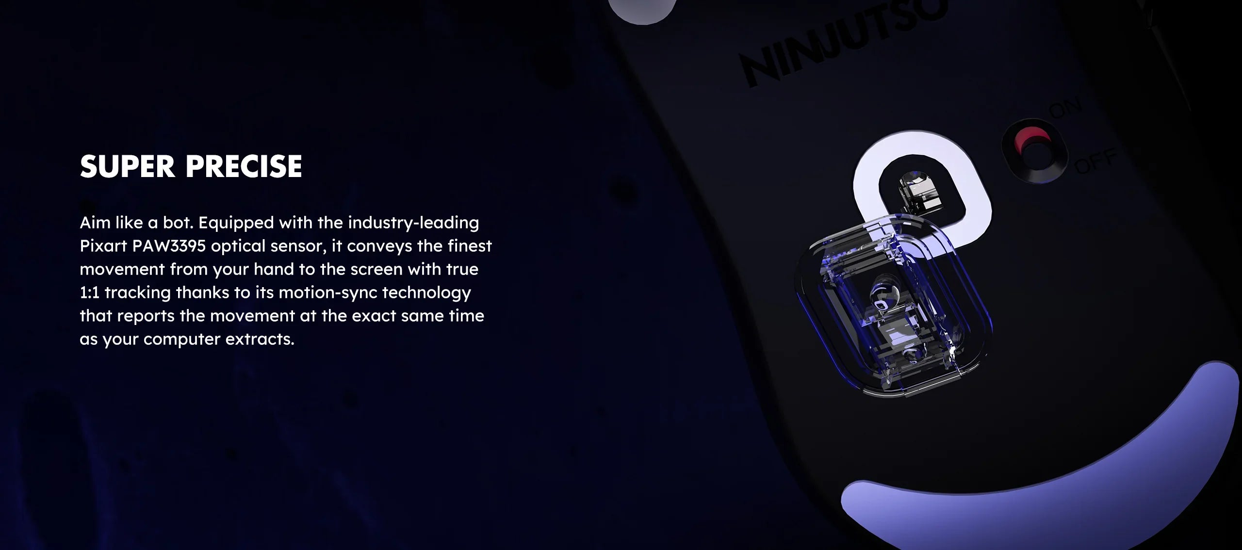 Ninjutso Sora V2 Wireless Gaming Mouse - Lightweight 47g, 26K DPI, 70H Battery Life - Perfect for FPS, MOBA & Esports (White)