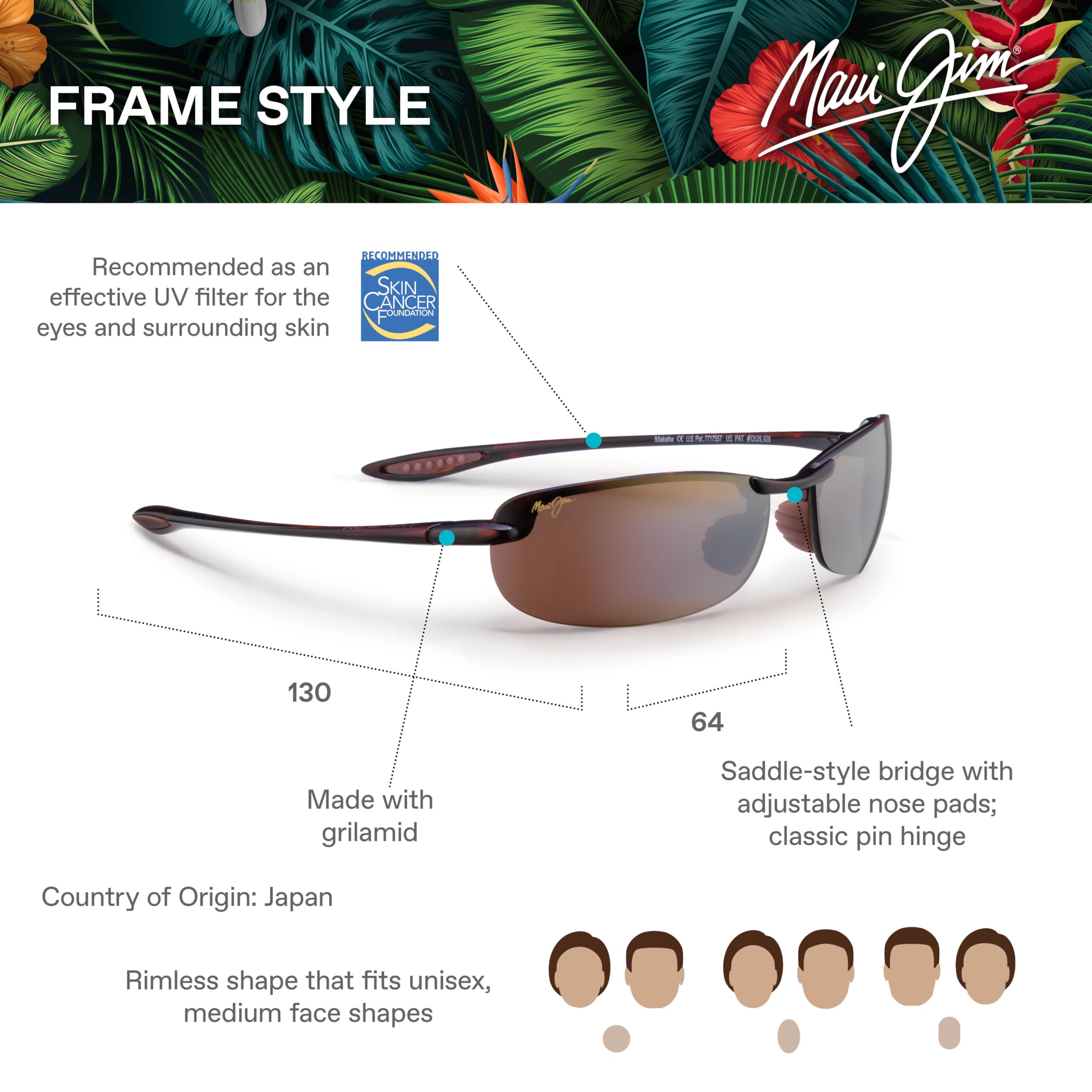 Maui Jim Makaha Polarized Rimless Reading Sunglasses for Men & Women – Universal Fit, UV Protection – Perfect for Driving, Reading & Outdoor Activities