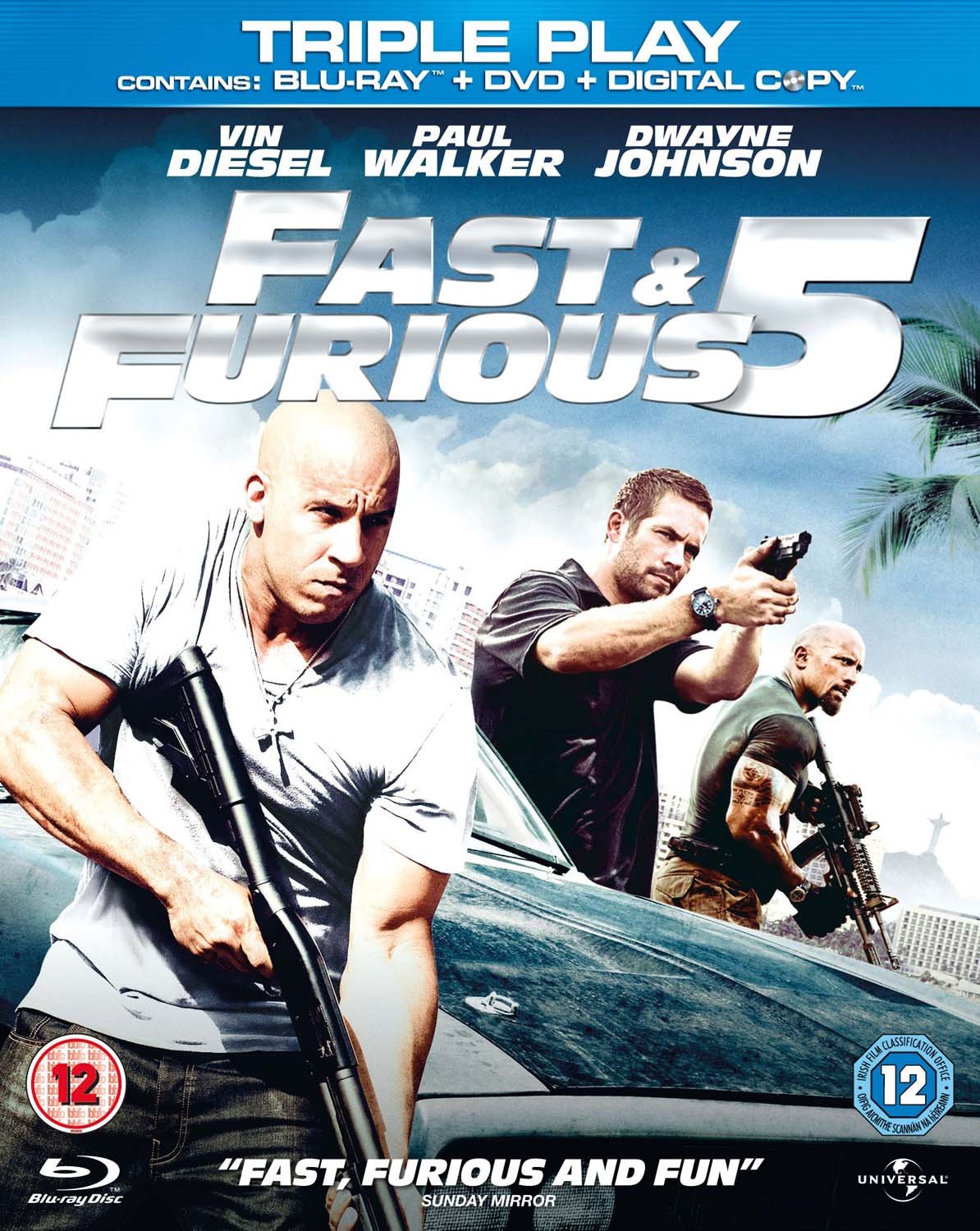 Fast & Furious 5 Blu-ray + DVD Combo Pack - Region Free - High-Speed Action Movie for Home Theater & Movie Night Entertainment