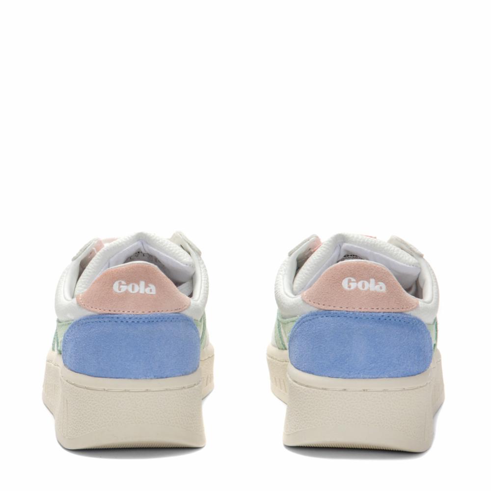 Gola Women's Grandslam Trident White Sneakers - Classic Retro Running Shoes for Women | Perfect for Casual Wear, Gym Workouts & Street Style Fashion