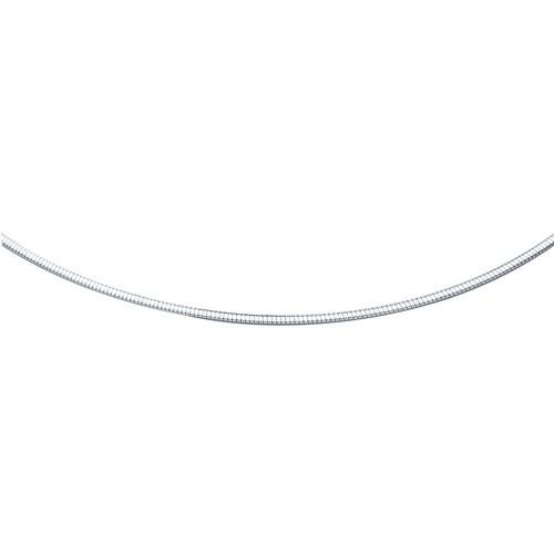 14K White Gold Omega Chain Necklace for Women - 2mm Width, 18 Inch Length - Elegant & Timeless Jewelry for Everyday Wear, Gifts & Special Occasions