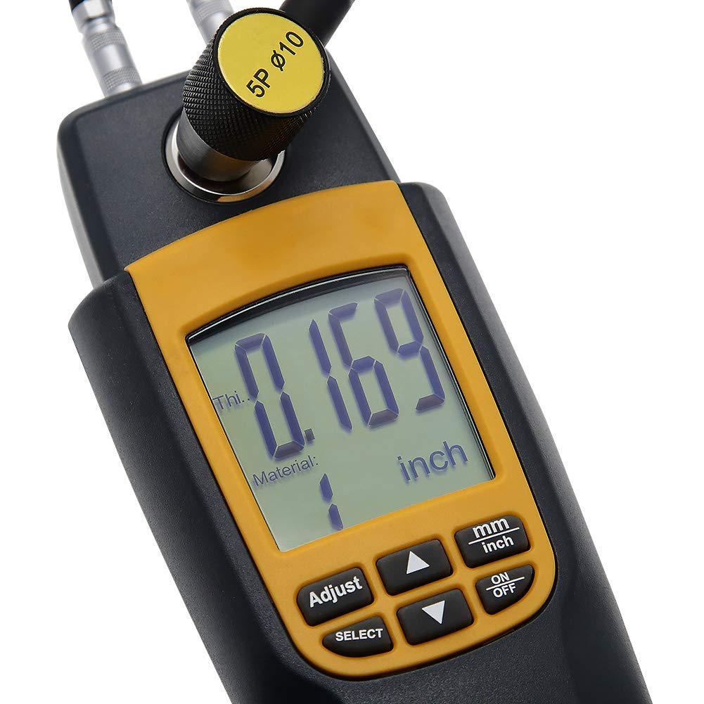 Professional Digital Ultrasonic Thickness Gauge Meter - 1.2~225mm (0.05-8.8inch) Range - High Precision Measuring Tool for Metal, Plastic & Pipes - Ideal for Industrial, Automotive & Construction Applications