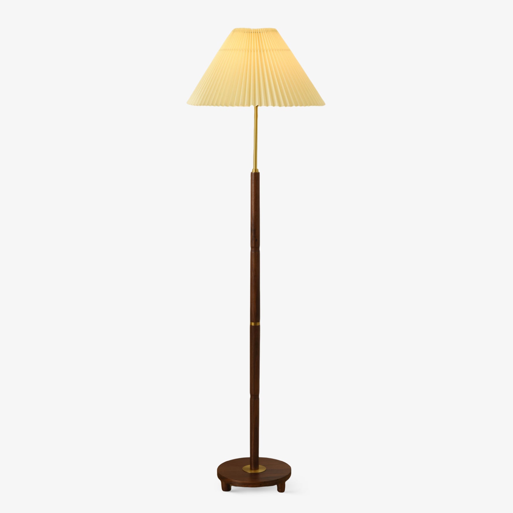 Vintage Pleated Floor Lamp with Fabric Shade - Classic Home Decor for Living Room, Bedroom, or Office Lighting