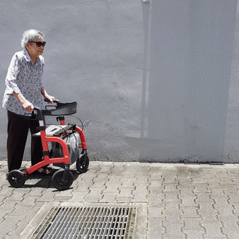 HappyWheels Lightweight Travel Rollator Walker with Seat - Foldable Mobility Aid for Seniors & Adults - Perfect for Airports, Shopping & Outdoor Walks