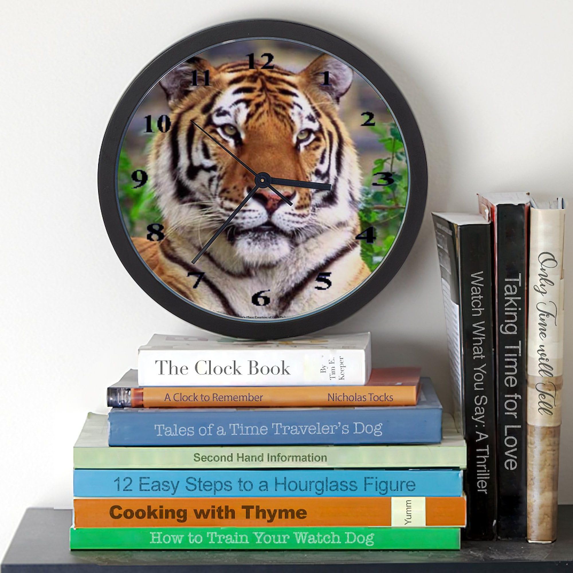 Siberian Tiger 10 Inch Wall Clock - Modern Home Decor for Living Room, Kitchen, Office | Perfect Gift for Animal Lovers & Home Decor Enthusiasts | Durable & Silent Non-Ticking Design
