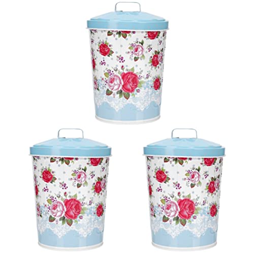 3 Pack Mini Decorative Trash Cans for Office, Bathroom, Kitchen & Car - 13 Gallon Small Garbage Bins for Home, Outdoor & Vehicle Use - Perfect for Desk, Countertop, and Auto Organization