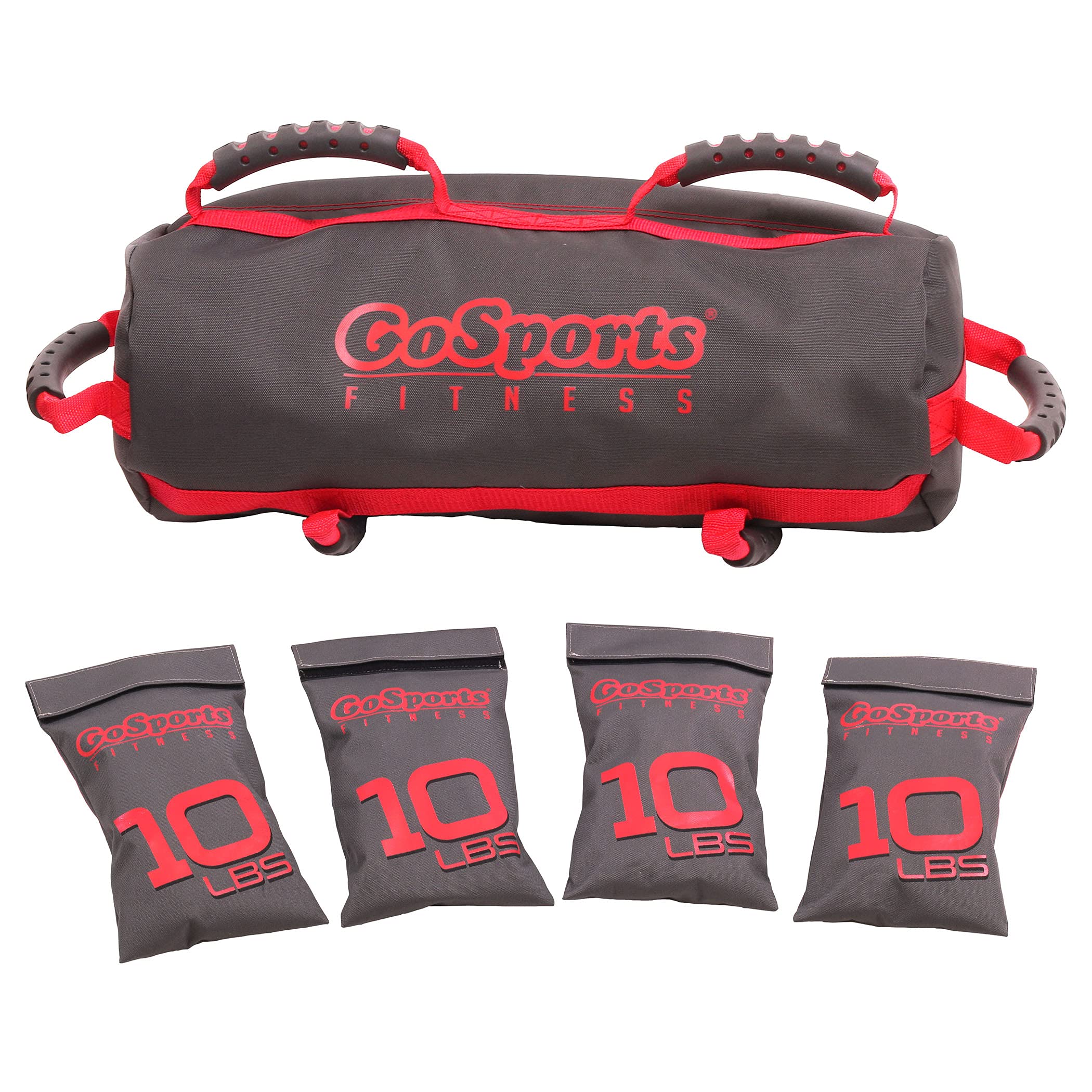 GoSports 40 lbs Adjustable Fitness Sandbag for Strength Training - Weighted Workout Bag for Home Gym, CrossFit, and Outdoor Exercises - Fill with Sand for Custom Resistance - Perfect for Beginners to Advanced Athletes