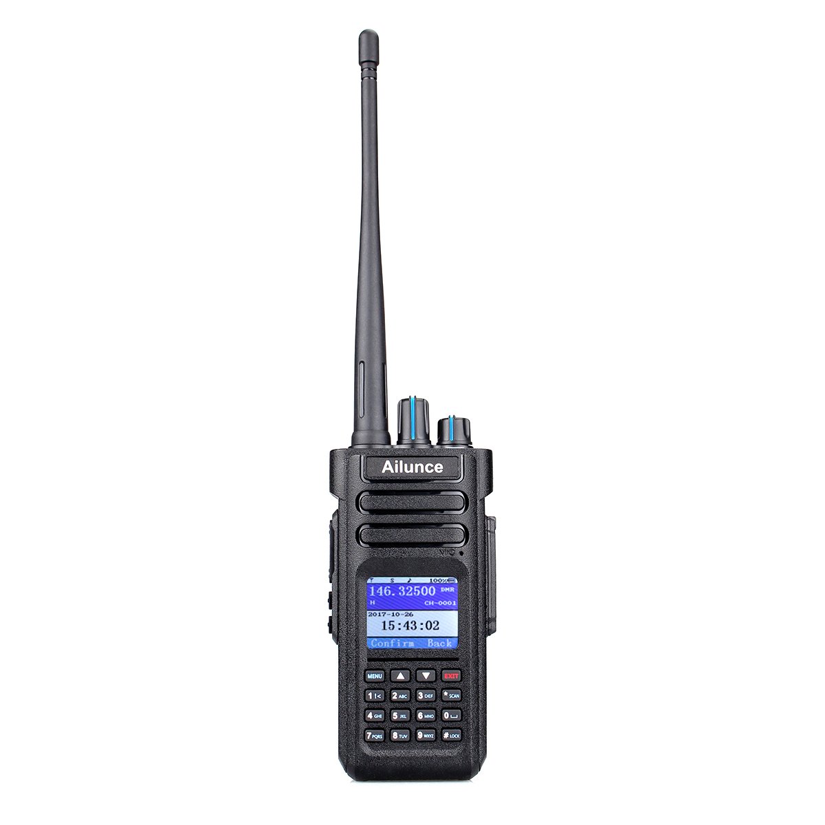 DMR Dual Band Two Way Radio - HD1 Ham Radio with 3200mAh Battery, Long Range Portable Walkie Talkie for Outdoor Adventures, Emergency Communication & Camping (Black) | Rechargeable FM Radio with Antenna & Emergency Alarm Features