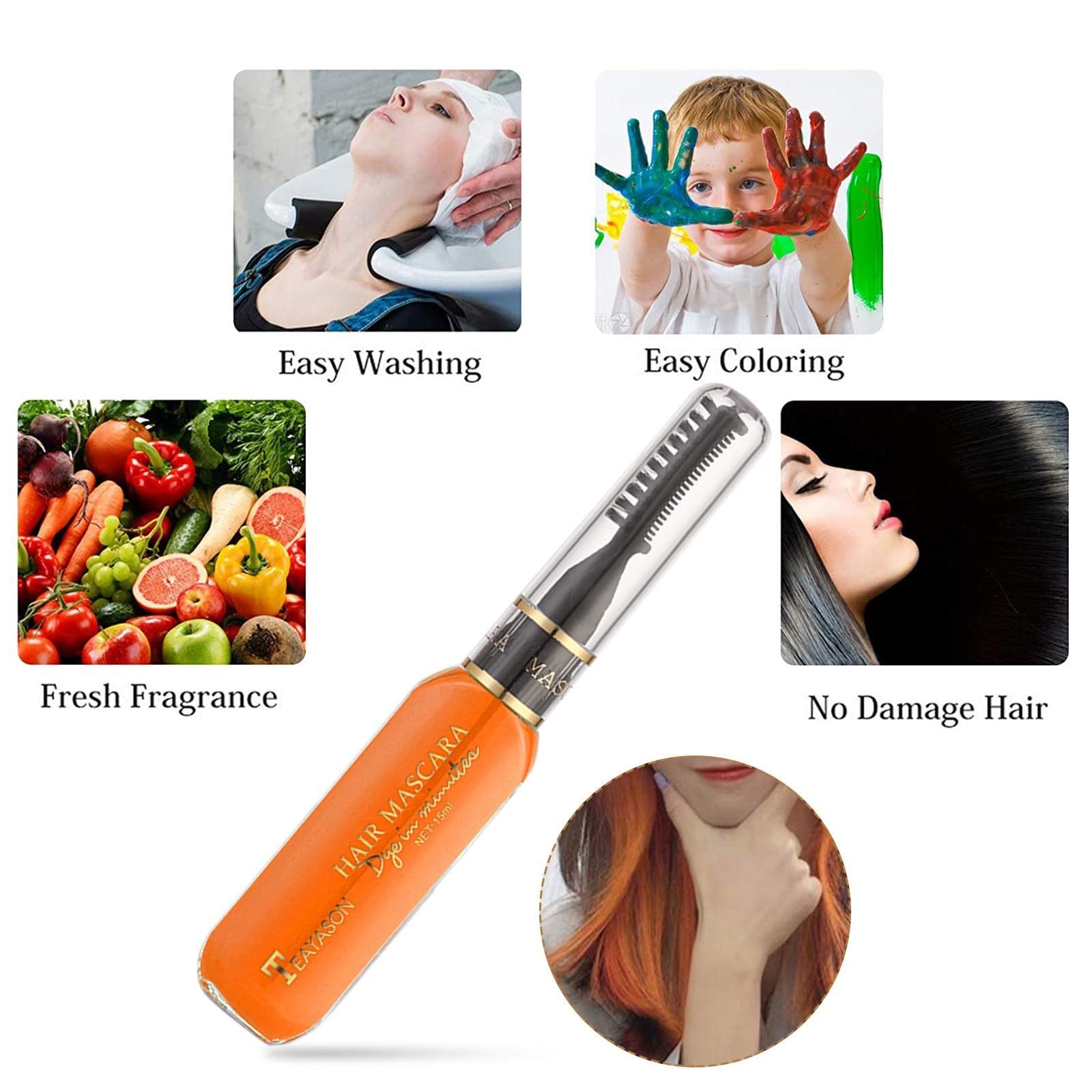 Washable Temporary Hair Dye Chalk Comb - Instant Hair Color Highlights for Women & Girls | Disposable & Easy to Use for Parties, Halloween & Cosplay