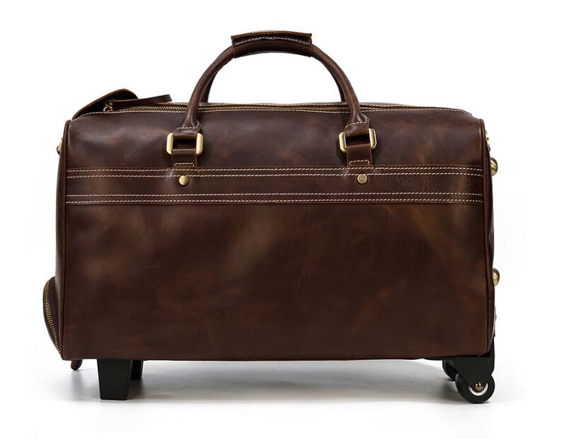 Premium Genuine Leather Weekender Duffle Bag for Men - Stylish & Durable Travel Duffel with Spacious Compartments - Perfect for Gym, Business Trips & Weekend Getaways