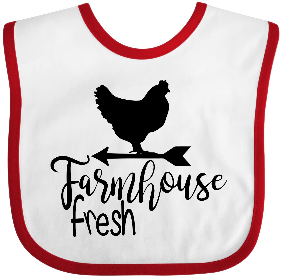 Inktastic Farmhouse Fresh Chicken Baby Bib - Soft & Absorbent Drool Bib for Infants & Toddlers - Perfect for Feeding, Teething & Everyday Use