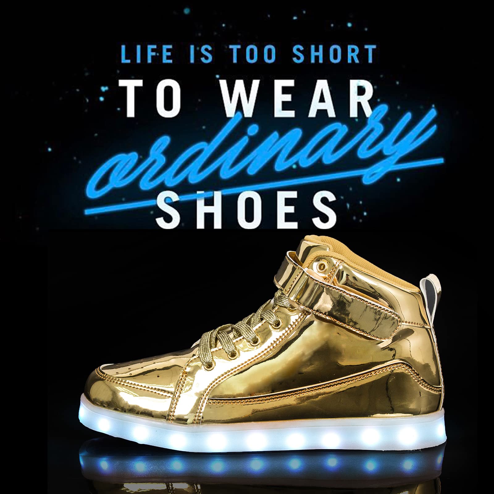 IGxx LED Light Up Shoes for Kids - High Top Glowing Sneakers for Boys & Girls - Fashionable & Fun for Nighttime Play, Parties & Outdoor Activities