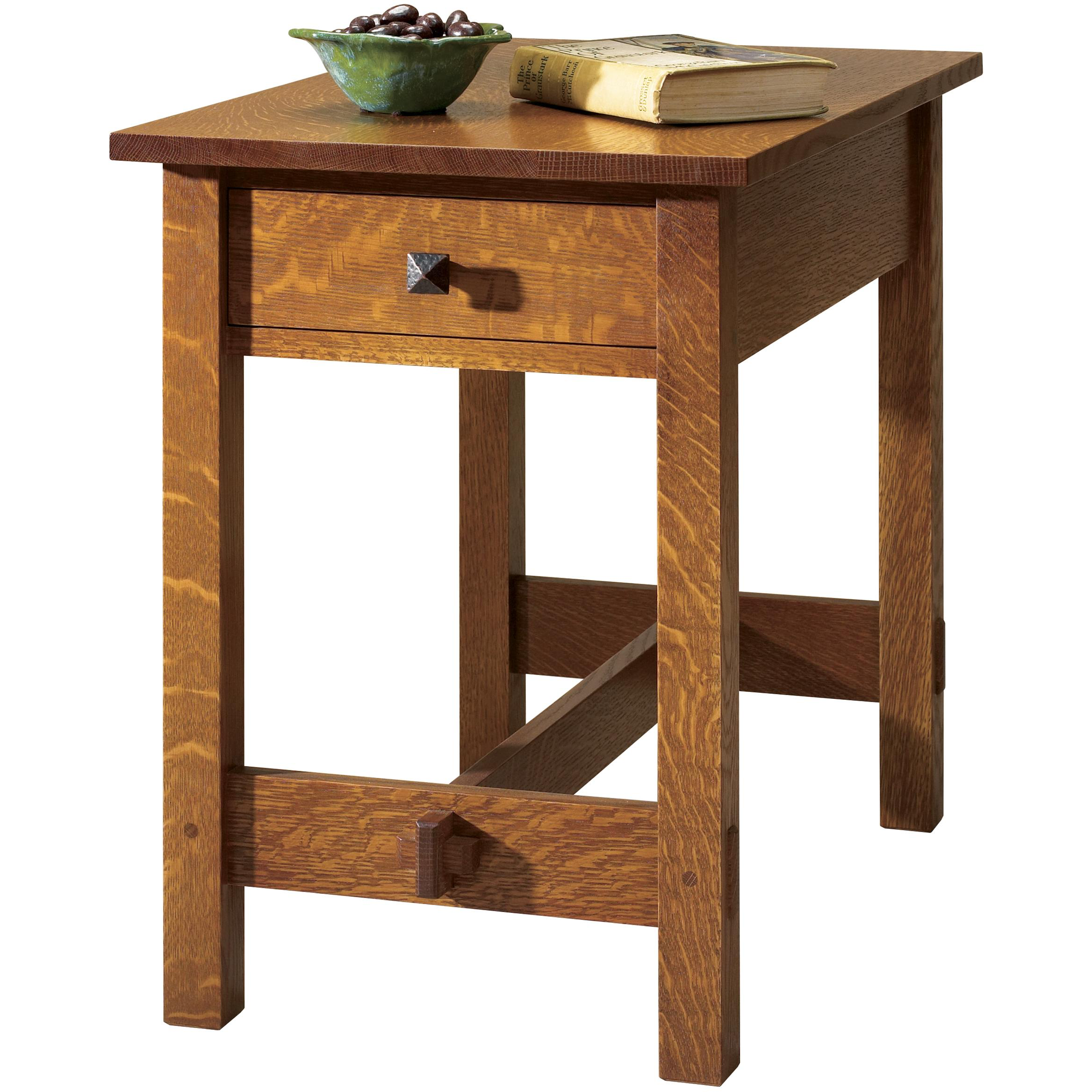 Modern Morris End Table with Drawer - Small Nightstand for Bedroom, Living Room & Office - Compact Side Table with Storage Shelf