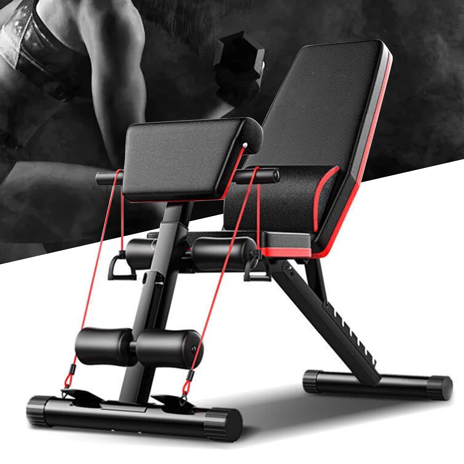 Adjustable Weight Bench 350 lbs Capacity - Anti-Sweat & Dirt-Resistant Home Gym Equipment for Full Body Strength Training - Perfect for Home Workouts, Muscle Building & Fitness Enthusiasts