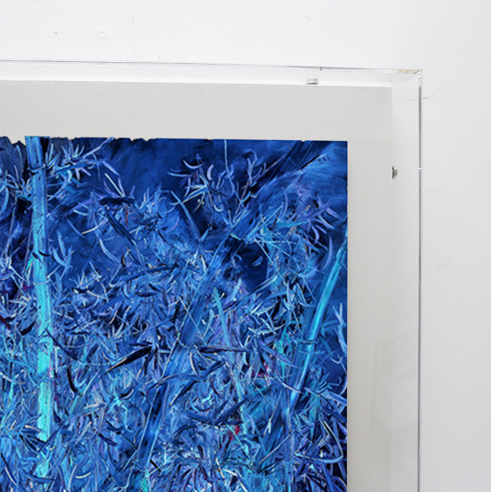 Blue Bamboo Forest 3D Wall Art Panel - 80x120cm Modern Home Decor for Living Room, Bedroom & Office