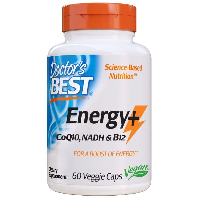 Doctor's Best Energy Supplement with CoQ10, NADH & Vitamin B12 - 60 Vegetarian Capsules for Enhanced Vitality & Endurance - Perfect for Active Lifestyles & Daily Energy Support