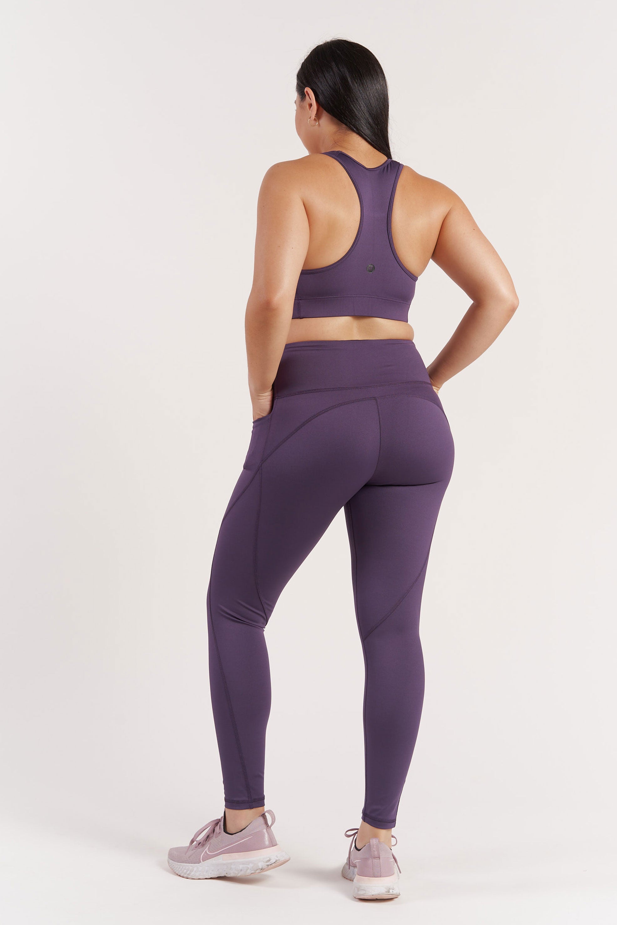 High-Waisted Training Pocket Move Leggings for Women - Blackcurrant Color - Perfect for Yoga, Running & Gym Workouts