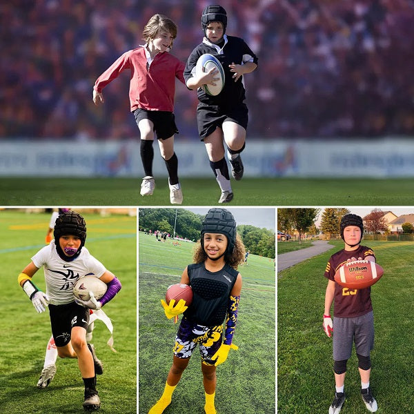 Flag Football Helmet for 7v7 & Rugby - Adjustable Padded Headgear with Multiple Color Options (SP160/CH160) - Perfect for Youth & Adult Contact Sports Practice & Games