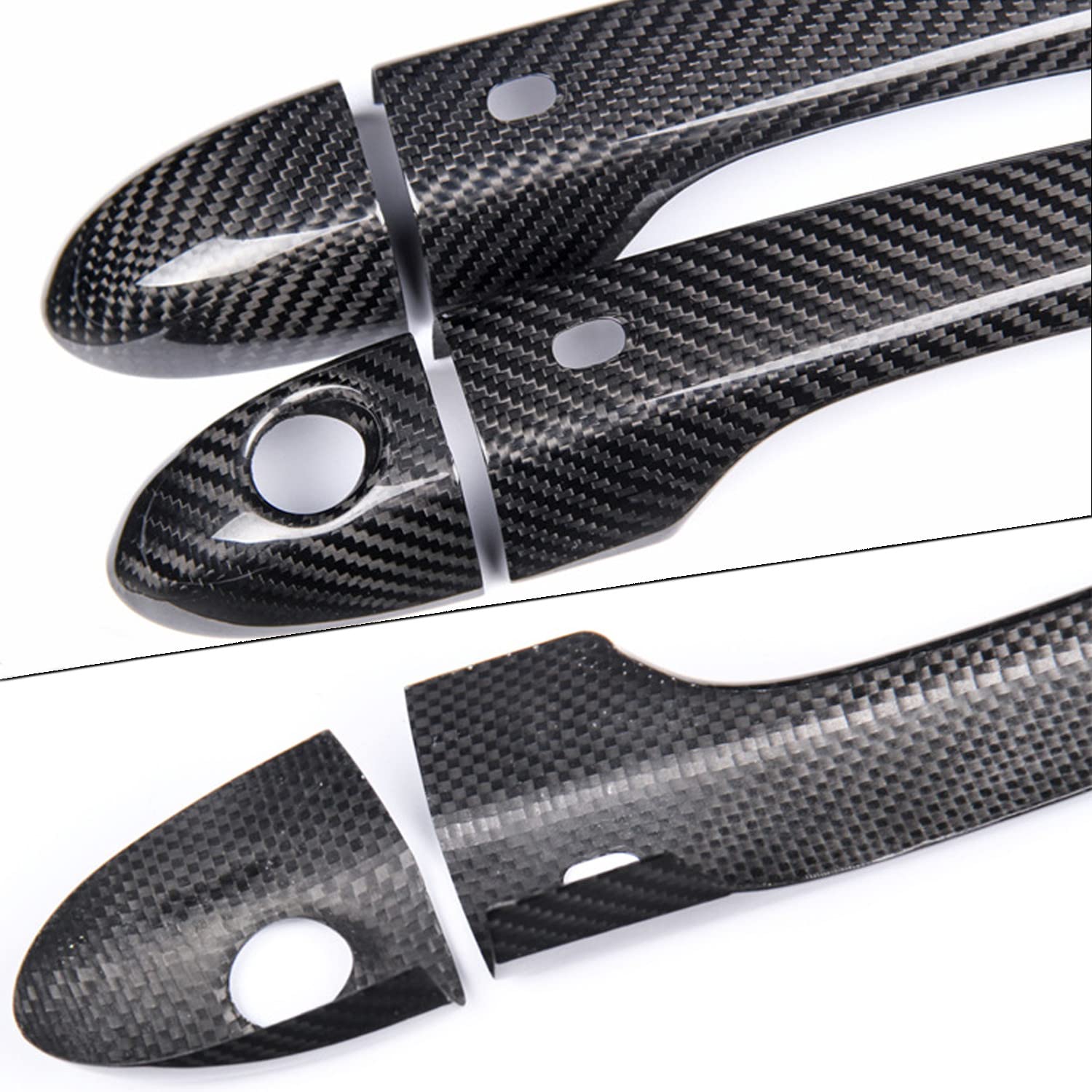 Authentic Carbon Fiber Door Handle Cover for Maserati Ghibli 2014-2019 & Levante 2016-2019 - Premium Exterior Accessories with Smart Keyhole Design (Perfect for Car Detailing & Luxury Vehicle Protection)