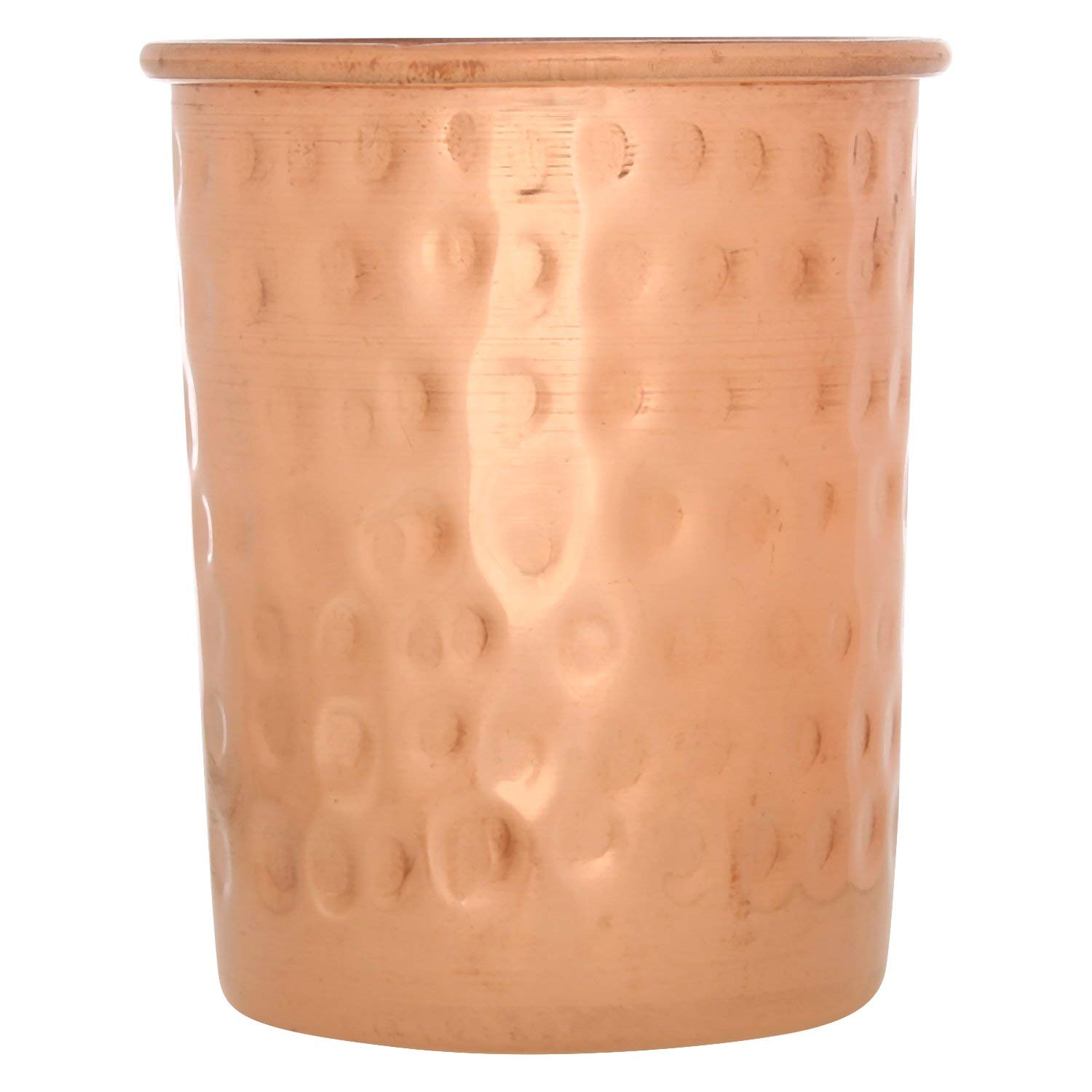 Pure Copper Drinking Tumblers - Ayurvedic Health Benefits, Hammered Finish - 4-Piece Set (250ml / 8oz) - Perfect for Water, Juice & Wellness Rituals at Home or Office