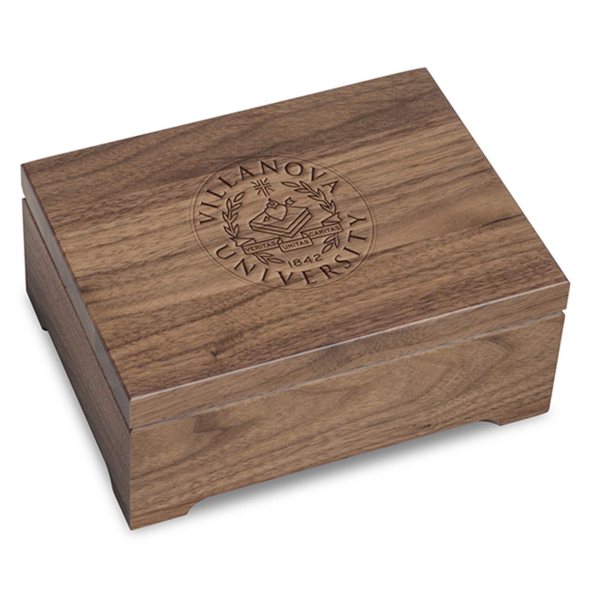 NCAA Unisex Walnut Wood Desk Organizer Box - Perfect for Office, Home & Dorm Room Storage