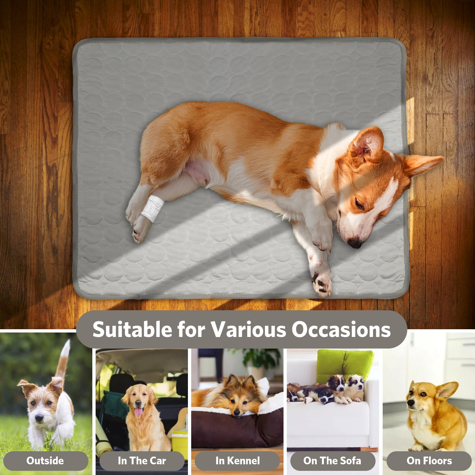 SHEJIZE Cooling Mat for Dogs - Portable & Washable Pet Cooling Pad, Foldable for Travel, Keeps Pets Cool in Summer Heat - Perfect for Outdoor Adventures, Car Rides & Hot Weather Relief