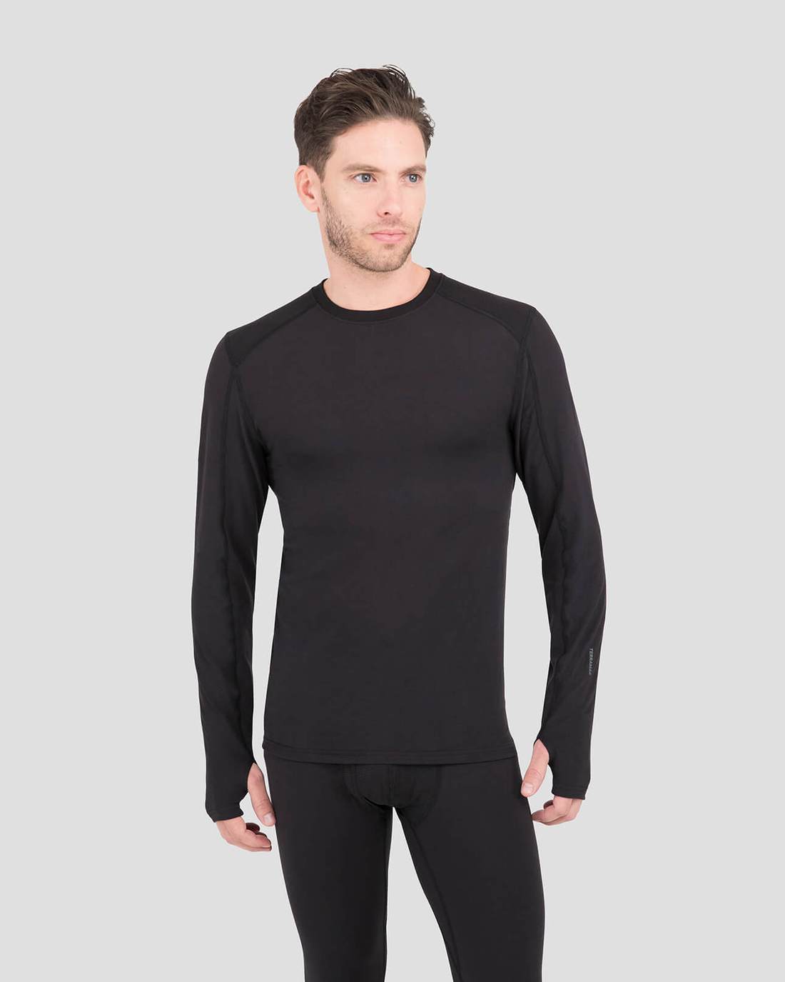 Terramar Men's Thermolator Long Sleeve Thermal Crew Shirt - Warm Base Layer for Cold Weather, Hiking, Camping & Outdoor Activities