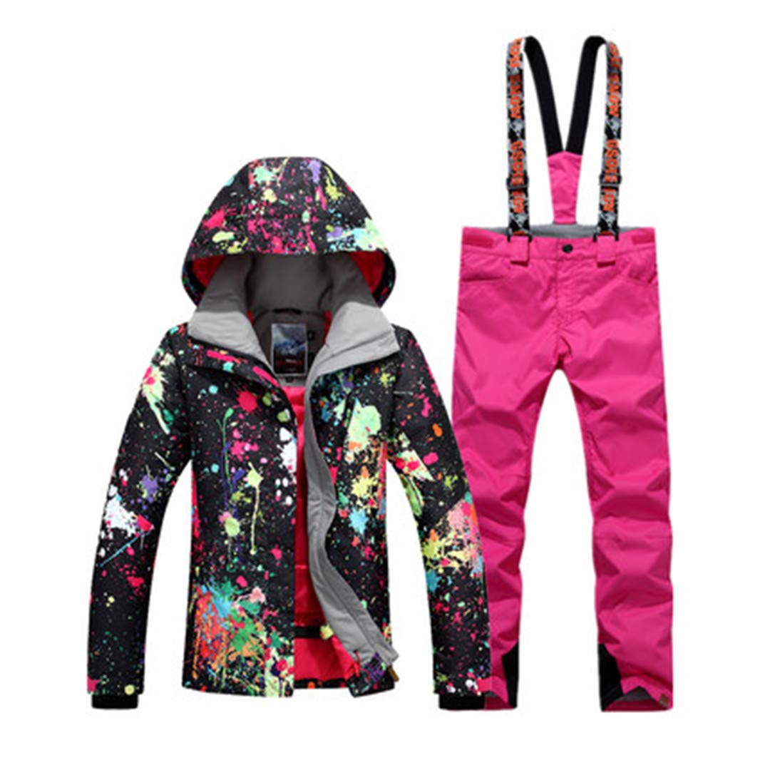 Windproof Waterproof Women's Ski Suit - Insulated Winter Jacket & Pants Set for Outdoor Snowboarding, Skiing & Cold Weather Adventures