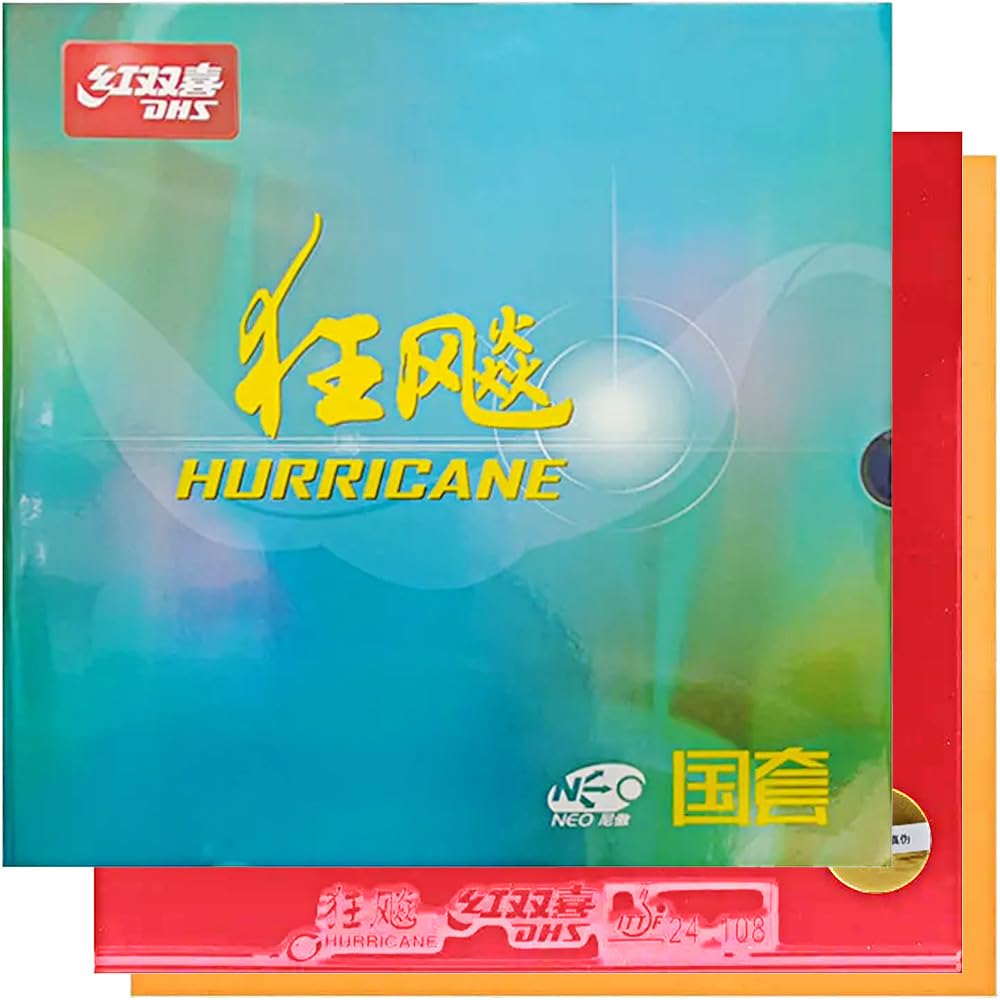 DHS NEO Hurricane 3 National Table Tennis Rubber - Orange Sponge, Sticky Pimples for Professional Ping Pong Players | Perfect for Tournament Play & Training Sessions