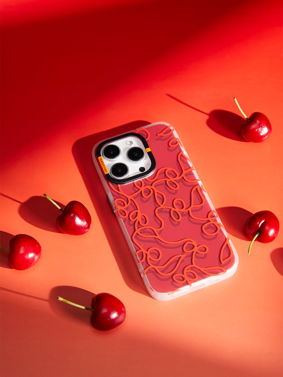 Whimsical Pop Hi Cherry Case - Red 1 | Trendy Protective Phone Cover for iPhone & Android | Perfect for Everyday Use, Travel & Gifting