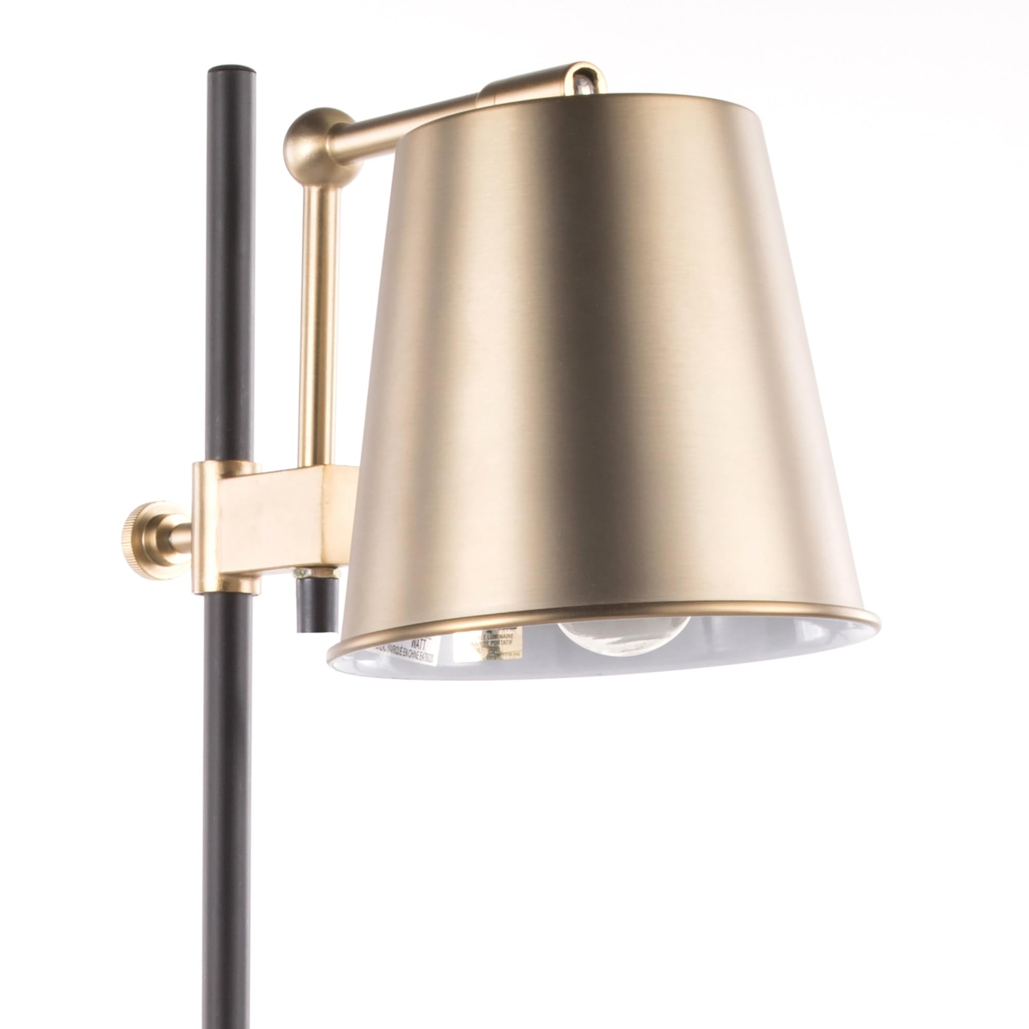 Modern Metric Table Lamp - Adjustable Brass & White Desk Lamp for Nightstand, Bedside, Living Room | Perfect for Reading, Working, and Ambient Lighting
