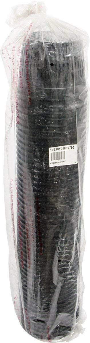 50 Pack 6 Inch Net Pots for Hydroponics, Aquaponics, and Indoor Gardening - Durable Plastic Mesh Cups for Seedlings, Herbs, and Plants