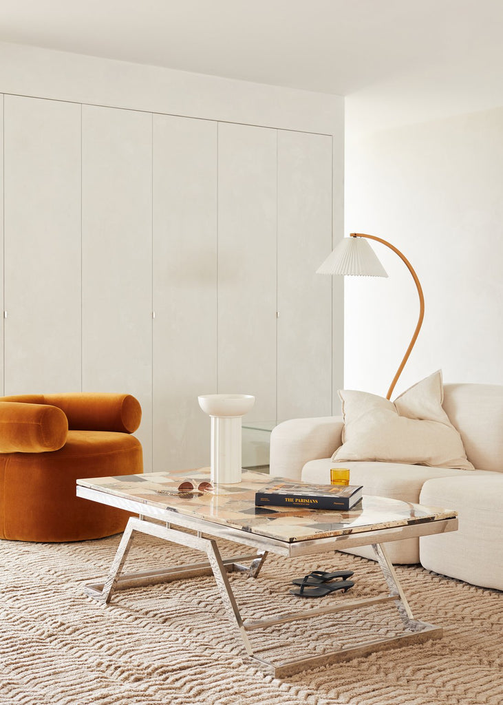 Modern Caprani Floor Lamp - Adjustable LED Standing Light for Living Room, Bedroom & Office - Warm White & Cool White Dimmable Lighting - Perfect for Reading, Relaxing & Decor