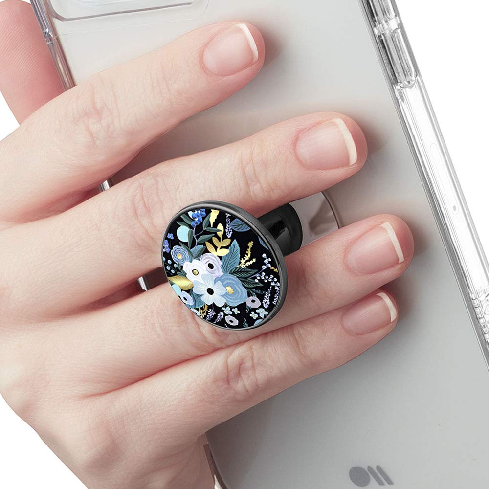 Rifle Paper Co Minis Phone Grip with Suction Cup - For iPhone 16/15/14/13/12 & Galaxy S24 - Garden Party Blue - Perfect for Hands-Free Viewing & Video Calls