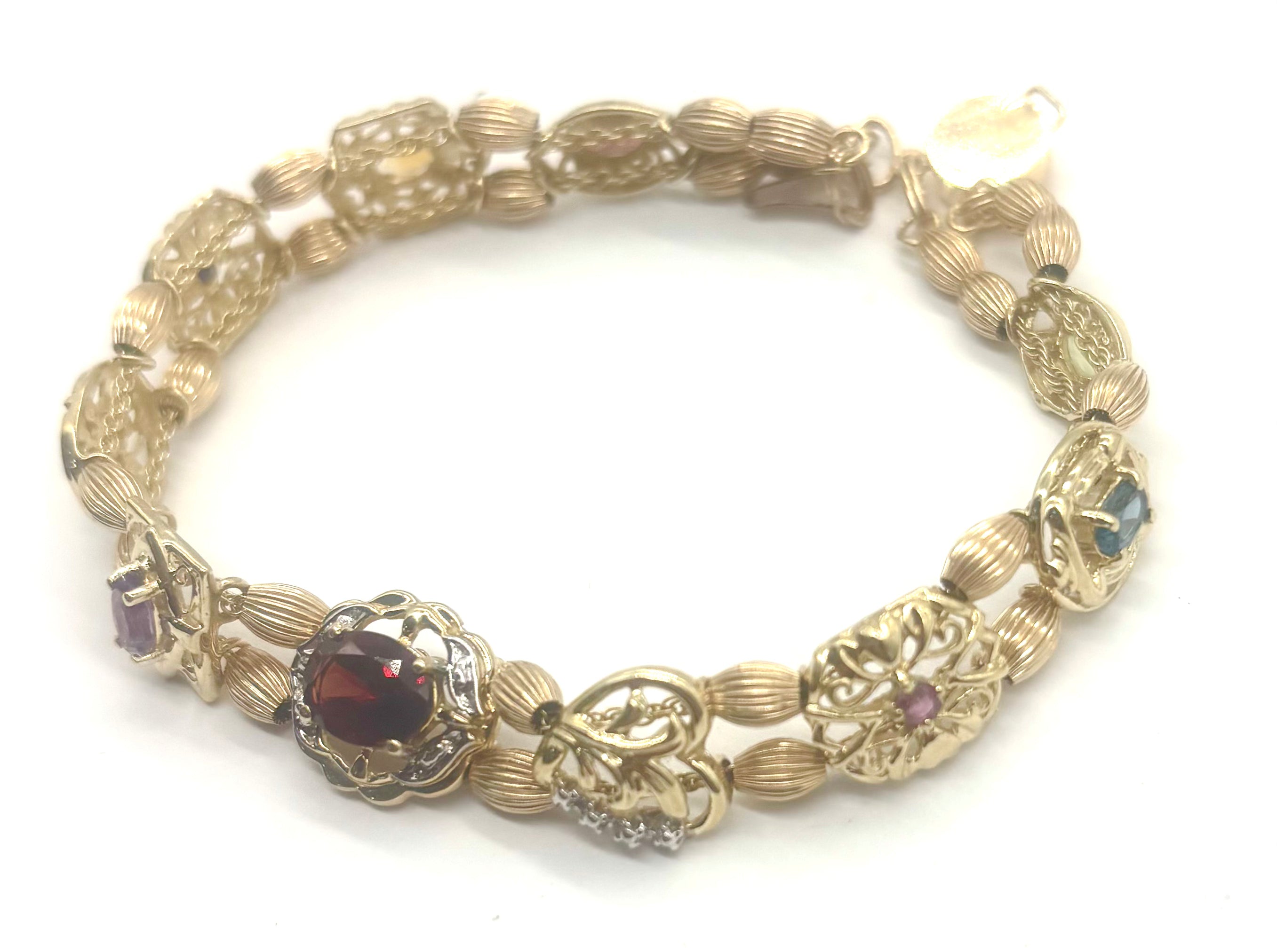 Multi Stone Slide Bracelet for Women - Adjustable Beaded Crystal Gemstone Bracelet for Stacking & Layering | Perfect for Everyday Wear, Gifts & Boho Fashion