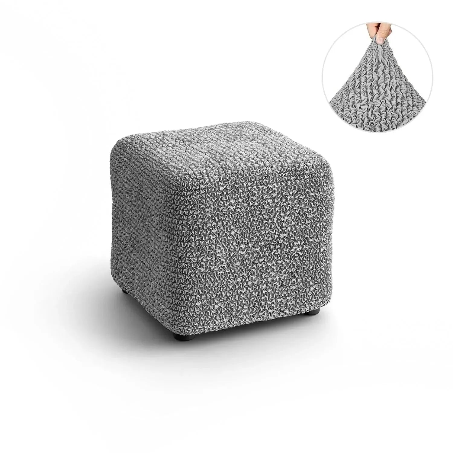 Small Ottoman Slipcover - Microfiber Collection - Perfect for Living Room, Bedroom, and Home Decor