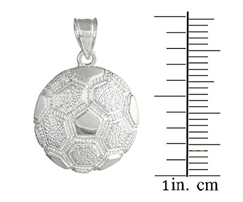 925 Sterling Silver Soccer Ball Pendant Necklace - Sports Charm Textured Jewelry for Women - Perfect Gift for Soccer Players & Fans (Game Day, Birthday, Anniversary)