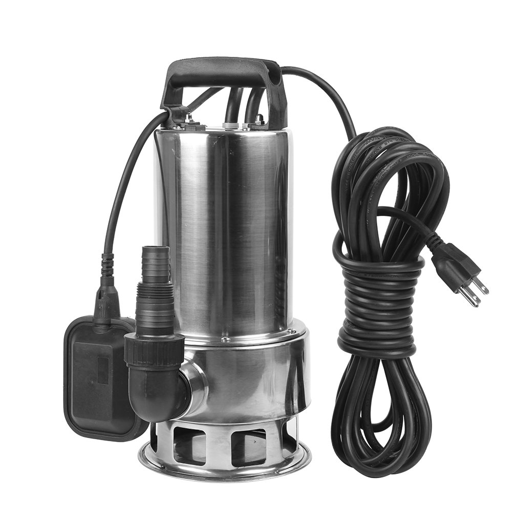 1.5HP 4250 GPH Heavy Duty Stainless Steel Submersible Water Pump - Sump, Drain, Pool, Pond & Flood Water Transfer for Clean/Dirty Water - Ideal for Basement, Construction & Emergency Use