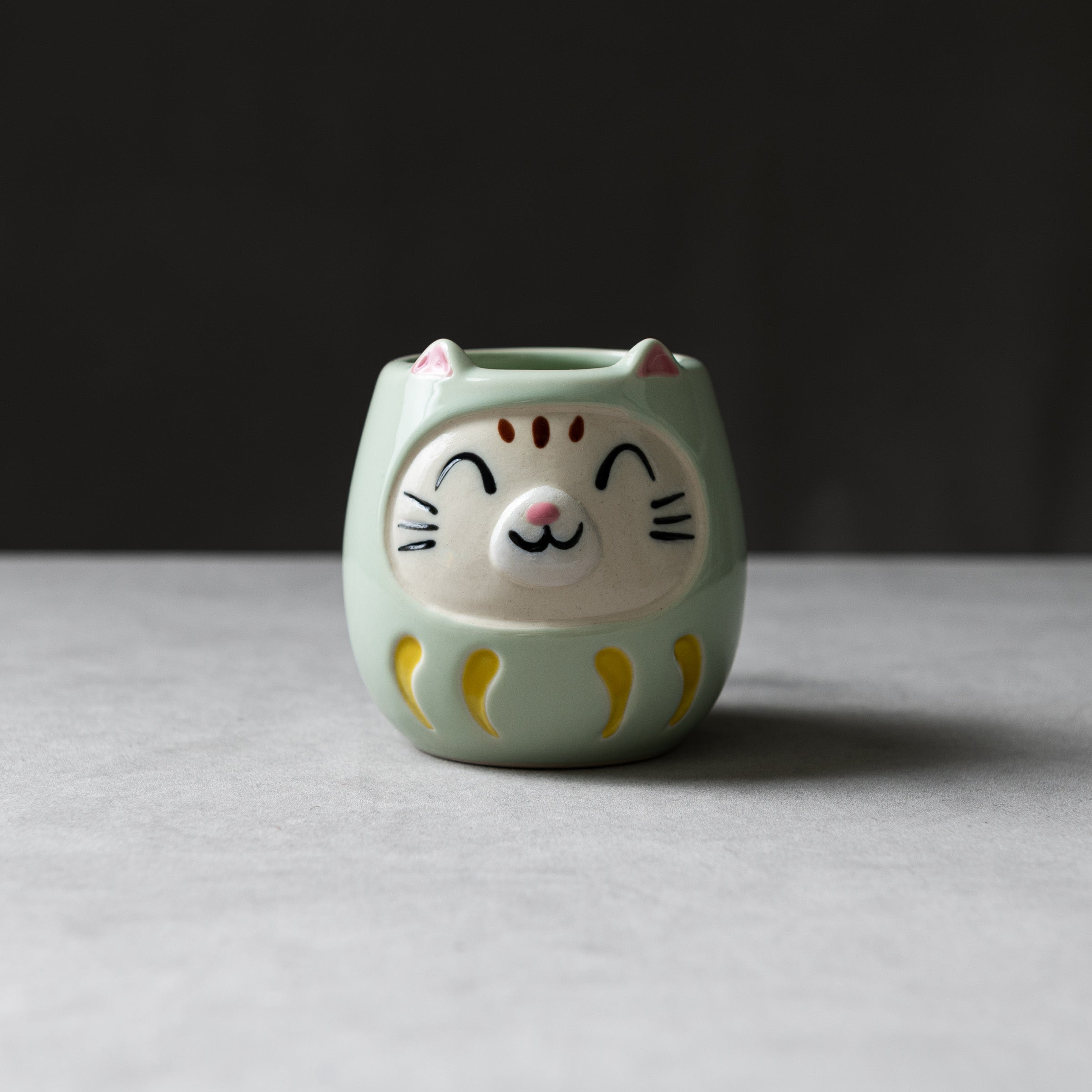 Lucky Cat Daruma Ceramic Coffee Mug - 8 Vibrant Colors for Home, Office & Gift Giving | Japanese Fortune Cat Design for Good Luck & Success