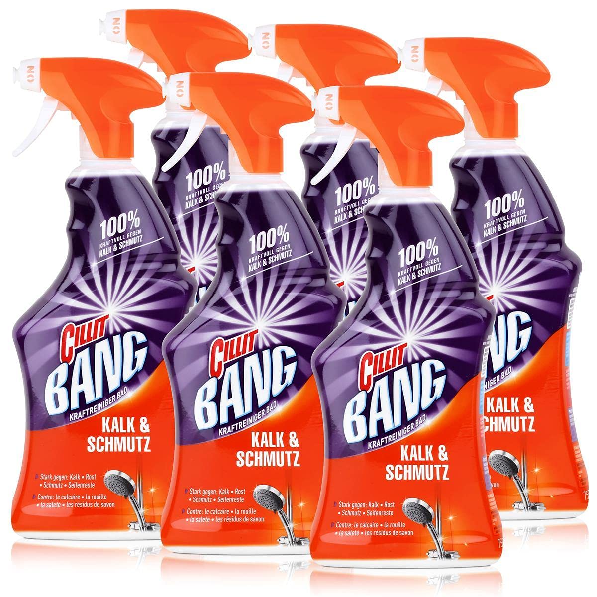Cillit Bang Power Cleaner - 6 Pack for Lime & Dirt Removal - Heavy Duty Bathroom & Kitchen Cleaner - Ideal for Sinks, Tiles, Faucets & Tough Stains
