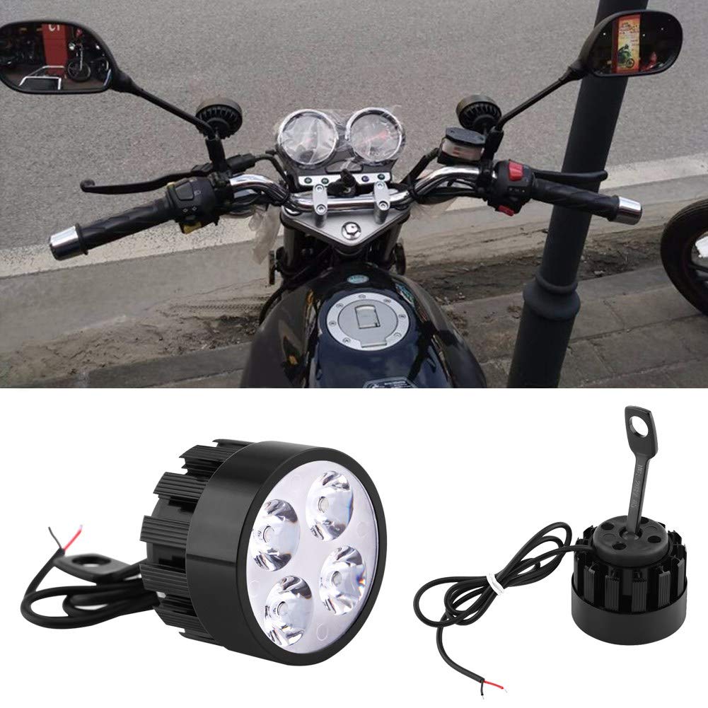 Universal 12V LED Motorcycle Spotlights - 1 Pair Waterproof Driving Fog Lights for Bikes & Scooters | Auxiliary Headlights for Night Riding & Off-Road Adventures