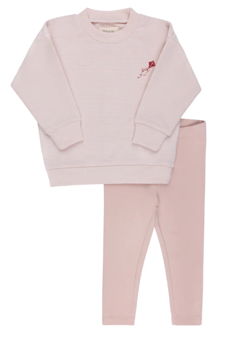 ELY & CO French Terry Kite Lounge Set for Babies & Toddlers (9M-4T) - Soft & Comfortable Two-Piece Outfit for Playtime, Naptime & Casual Wear
