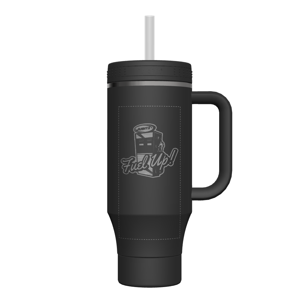 40 oz Custom Straw Tumbler with Handle - Insulated Stainless Steel Water Bottle for Hot & Cold Drinks - Perfect for Gym, Hiking, Office and Travel