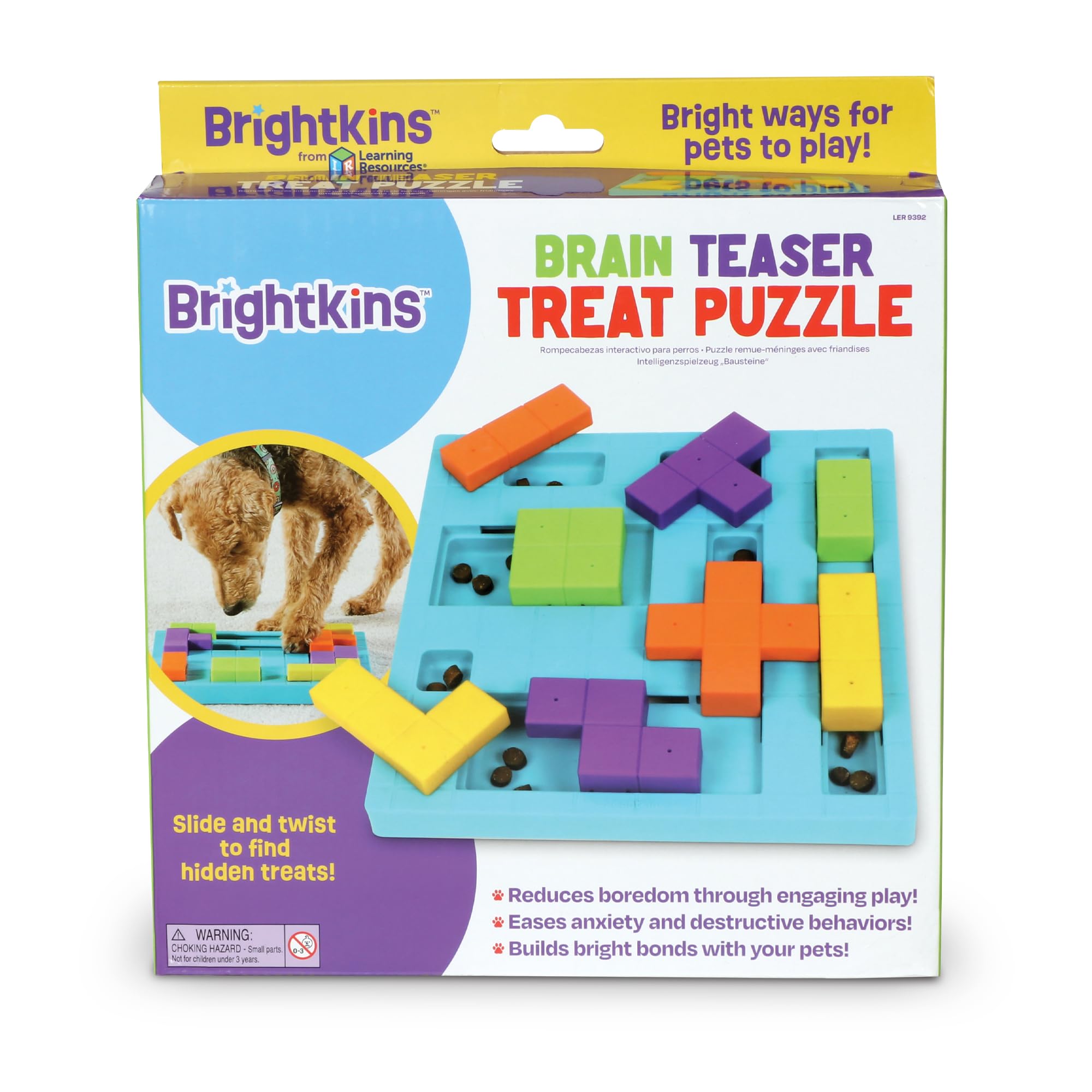Brightkins Brain Teaser Treat Puzzle - Interactive Dog Toy for Mental Stimulation, Slow Feeder & Training Aid - Perfect for Small, Medium & Large Dogs - Fun Indoor Activity & Boredom Buster for Pets