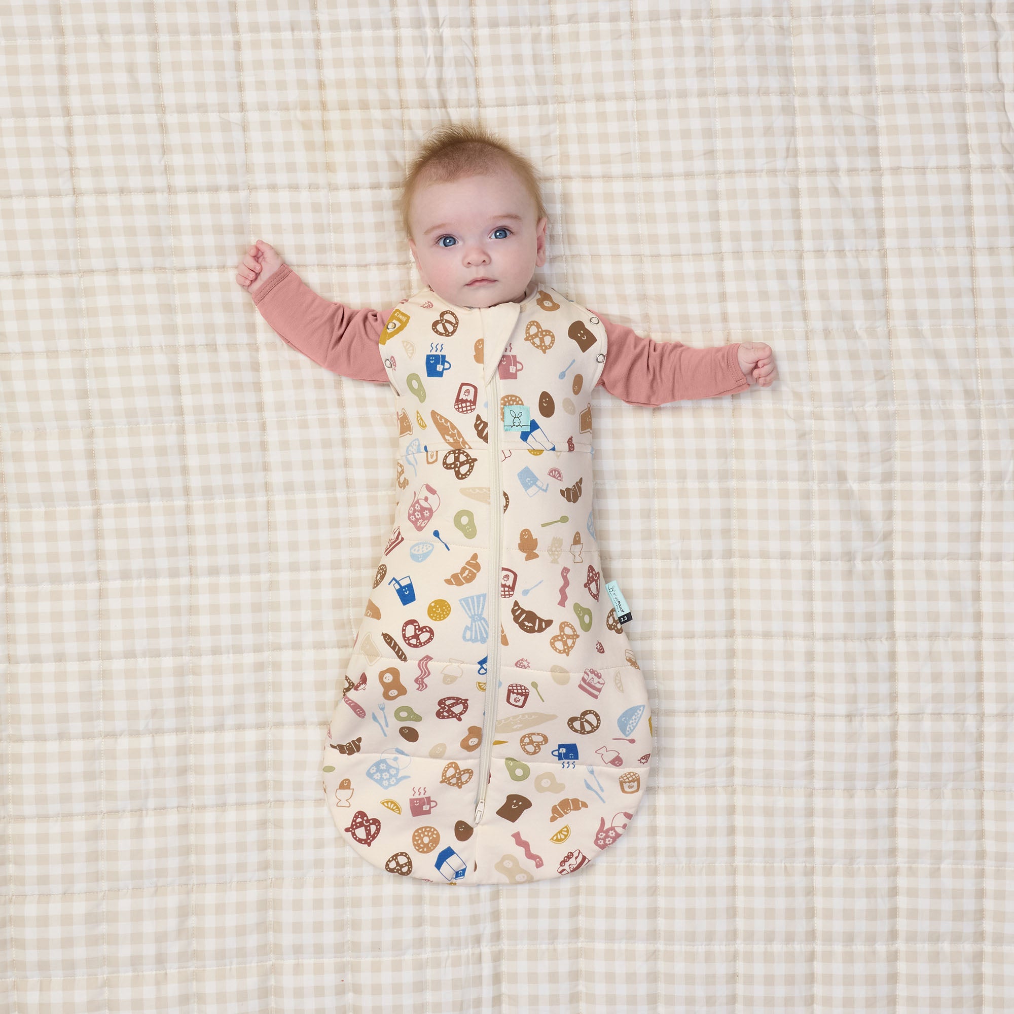 ErgoPouch Cocoon Zip Swaddle Bag 2.5 TOG - Premium Baby Sleep Sack for Newborns & Infants - Perfect for Nursery, Daycare & Travel - Bon Appetit Collection