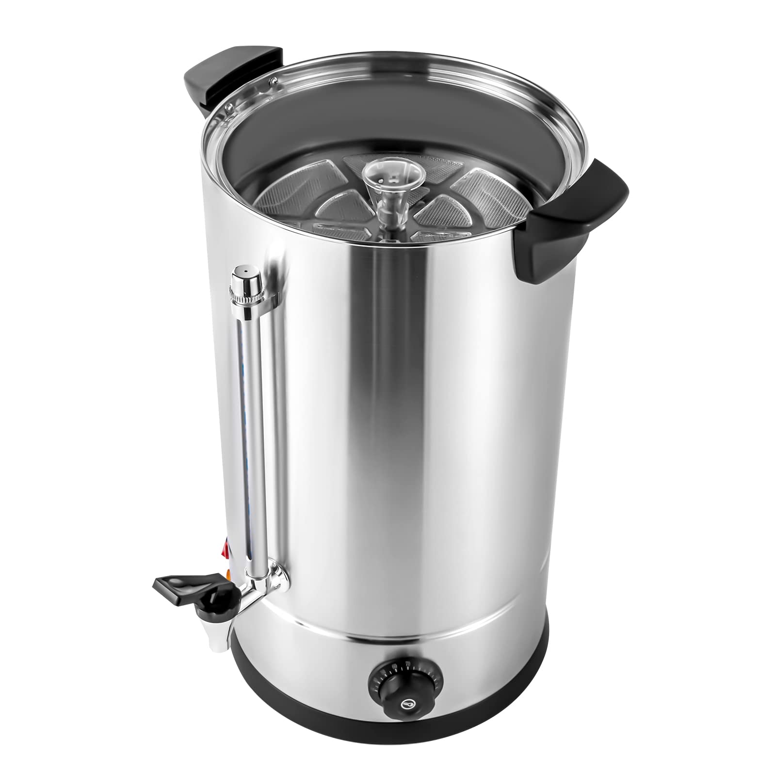 Commercial Stainless Steel Coffee Urn - 15L/3.96Gal Large Electric Coffee Maker with 1400W Heating - Hot Water Dispenser for Catering, Restaurants & Offices - Perfect for Brewing, Serving & Keeping Coffee Hot All Day
