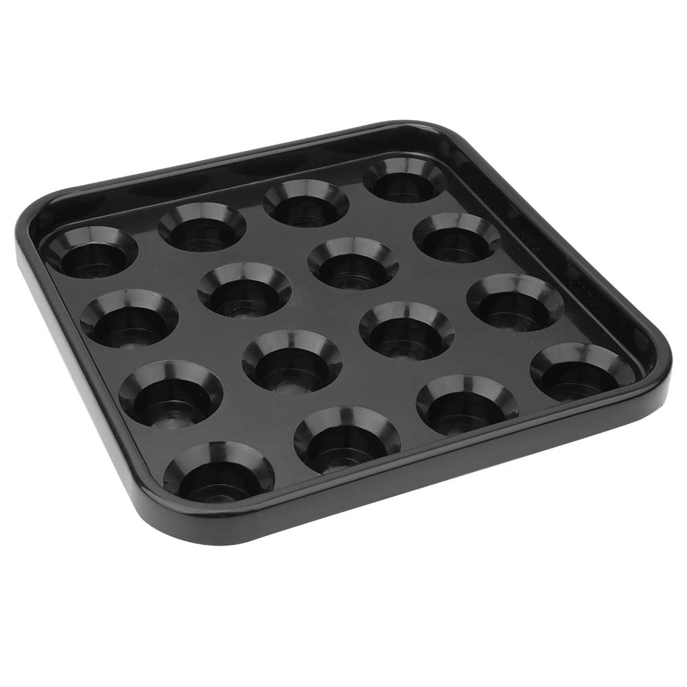 16-Ball Pool Ball Tray - Black Plastic Billiard Ball Holder & Storage Organizer for Pool, Snooker & Billiards | Perfect for Home Game Rooms, Bars & Pool Halls
