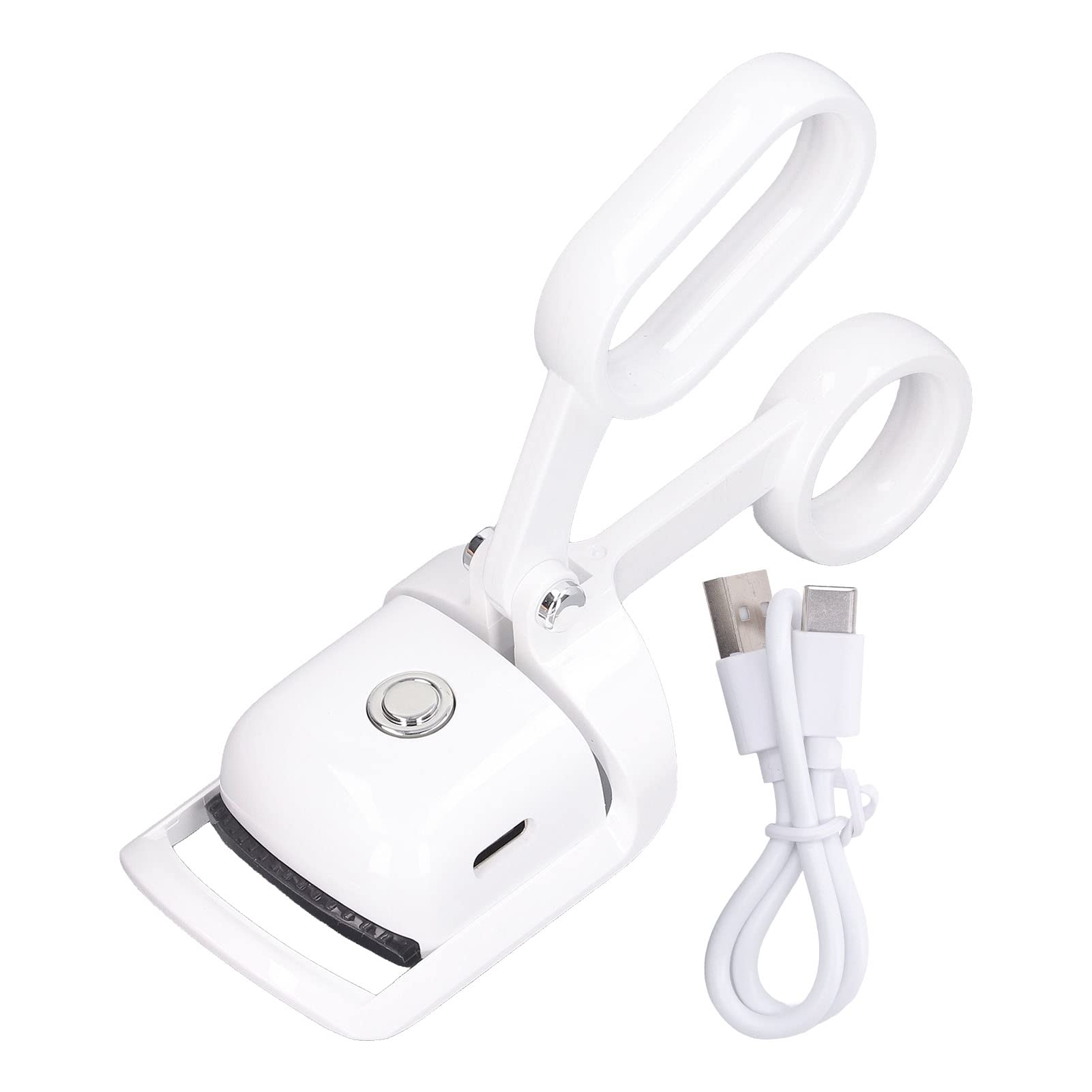 Electric Heated Eyelash Curler - 3 Adjustable Temperature Settings, Quick & Long-Lasting Curls, Portable for Home & Salon Use - Perfect for Weddings, Parties & Daily Makeup Routine (White)